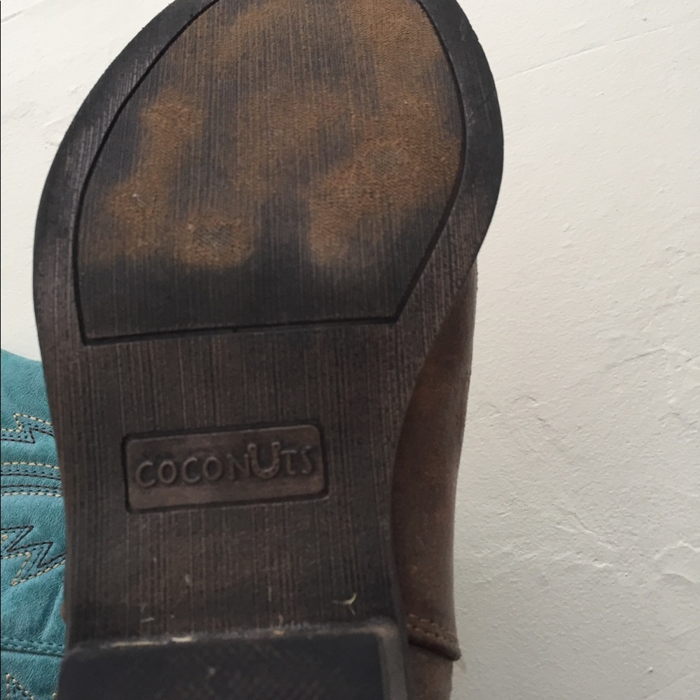 COPY - Coconuts by Matisse Turquoise & Brown Cowboy Boots - Picture 3 of 3